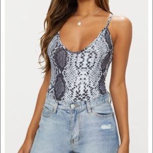 Snake skin print Bodysuit